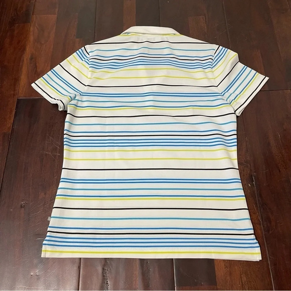 Callaway Short Sleeve Polo Shirt Women’s Medium Golf Pickleball Striped - Picture 7 of 8